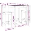 vidaXL Ensemble de bar de jardin 3 pcs gris bois de pin massif
