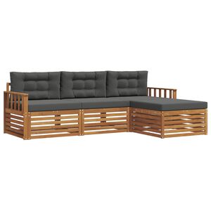 vidaXL Ensemble de canap&eacute;s d'ext&eacute;rieur Naturel et Anthracite