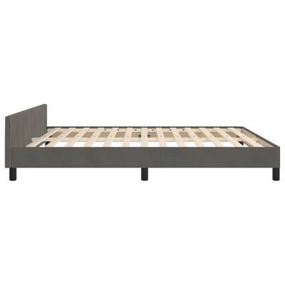 vidaXL Cadre de lit sans matelas gris foncé 160x200 cm velours