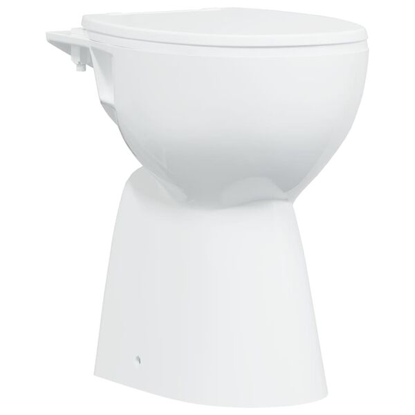 vidaXL Toilette sans rebord 7 cm hauteur supplémentaire Abattant amorti Céramique blanche