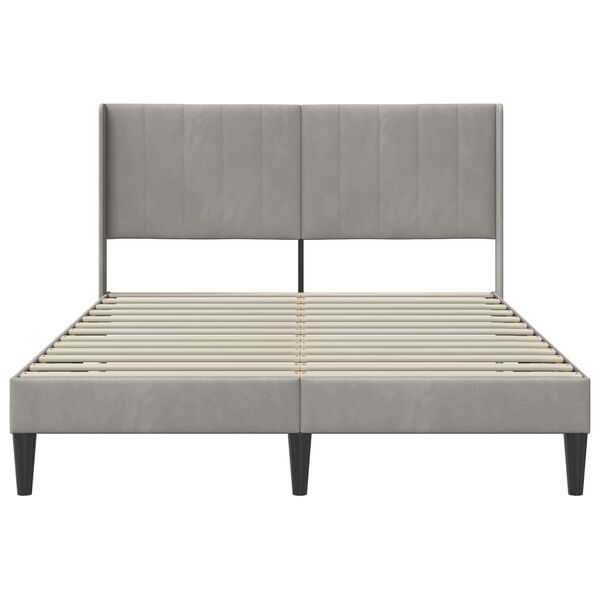 vidaXL Cadre de lit avec t&ecirc;te de lit Gris clair 120 x 190 cm Velours