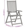 vidaXL Chaises inclinables de jardin lot de 3 Gris Bois solide acacia