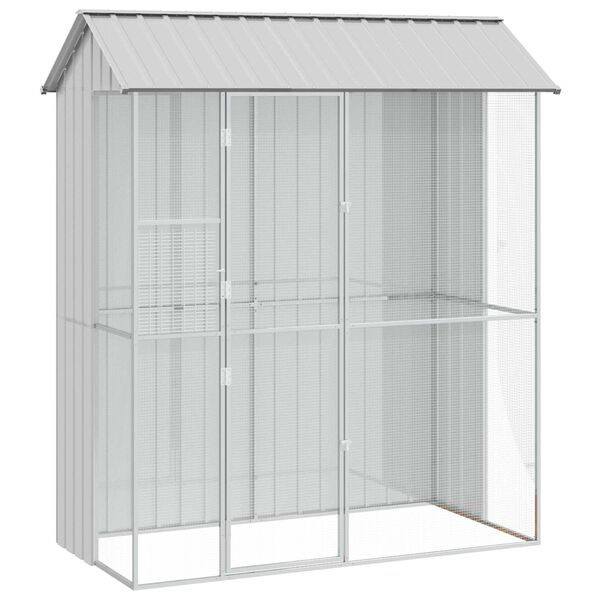 vidaXL Cage pour oiseaux Gris 215 x 110 x 247 cm Acier galvanis&eacute;