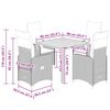 vidaXL Ensemble de bistro de jardin 5 pcs coussins gris poly rotin