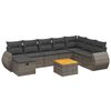 vidaXL Salon de jardin 9 pcs avec coussins gris r&eacute;sine tress&eacute;e