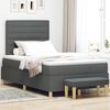vidaXL Lit &agrave; ressorts avec matelas Gris fonc&eacute; 120 x 190 cm tissu