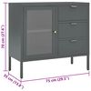 vidaXL Buffet Anthracite 75x35x70 cm Acier et verre trempé
