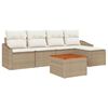 vidaXL Ensemble de canap&eacute; de jardin 6 pc Beige polyrotin