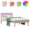 vidaXL Cadre de lit avec t&ecirc;te de lit Marron 90 x 190 cm Pin massif