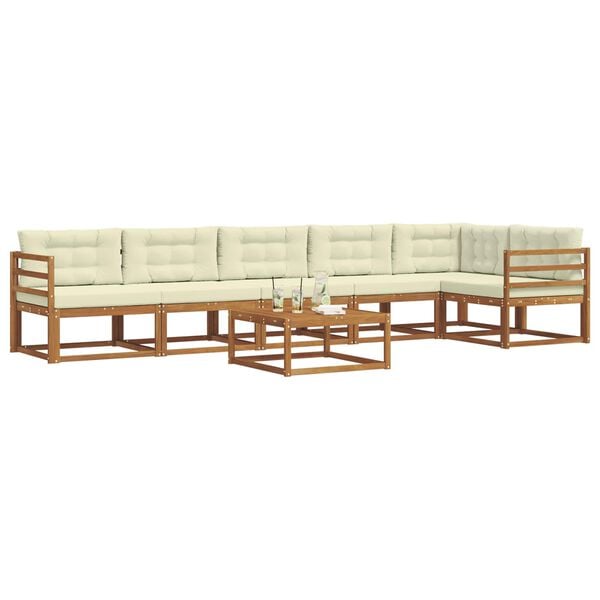 vidaXL Ensemble de canap&eacute;s d'ext&eacute;rieur 7 pcs Naturel et Cr&egrave;me