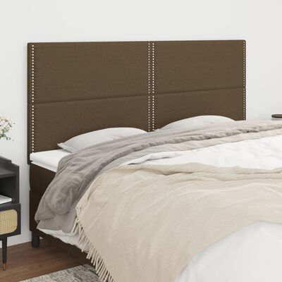 vidaXL Têtes de lit 4 pcs Marron foncé 100x5x78/88 cm Tissu