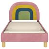 vidaXL Cadre de lit pour enfants avec t&ecirc;te de lit Rose 80 x 160 cm