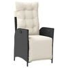 vidaXL Chaise inclinable de jardin et repose-pied noir r&eacute;sine tress&eacute;e