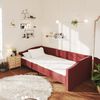 vidaXL Lit avec &eacute;clairage USB Rouge bordeaux Tissu 90x200 cm