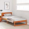 vidaXL Cadre de lit avec t&ecirc;te de lit Brun cire 90 x 200 cm Pin massif