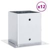vidaXL Bases de poteau carr&eacute;es 12pcs argent 121x121 mm acier galvanis&eacute;