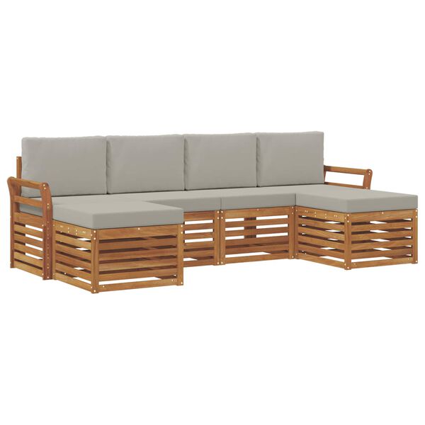 vidaXL Ensembles de canap&eacute;s avec coussin 6 pcs Gris Naturel et Clair