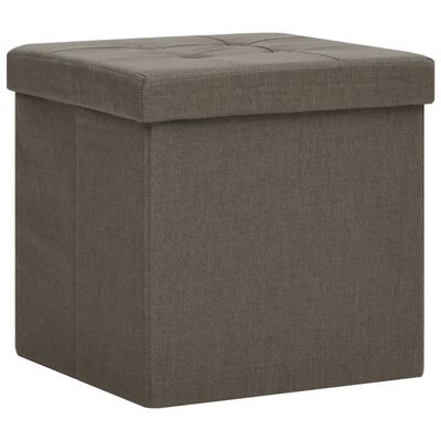 vidaXL Tabourets de rangement pliables lot de 2 marron faux lin