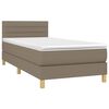 vidaXL Sommier &agrave; lattes de lit avec matelas LED Taupe 100x200 cm Tissu