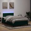 vidaXL Sommier &agrave; lattes de lit et matelas et LED vert fonc&eacute; 120x210cm velours