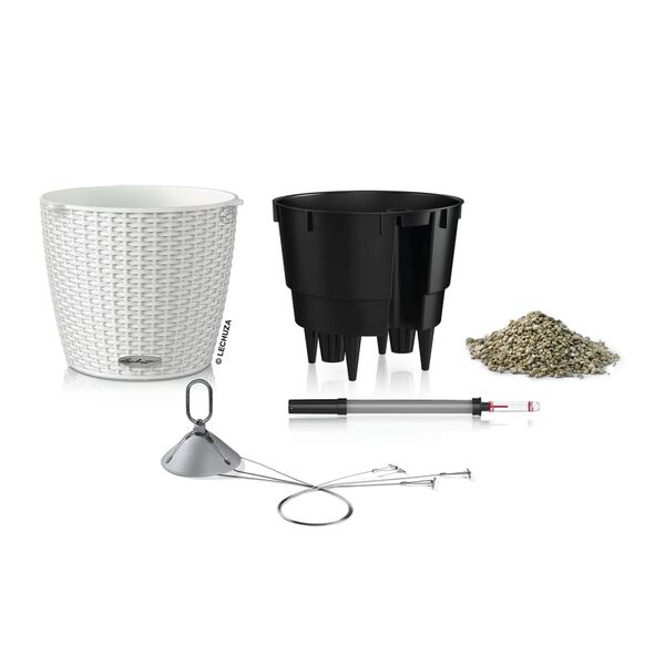 LECHUZA Jardini&egrave;re suspendue NIDO Cottage 28 ALL-IN-ONE Blanc