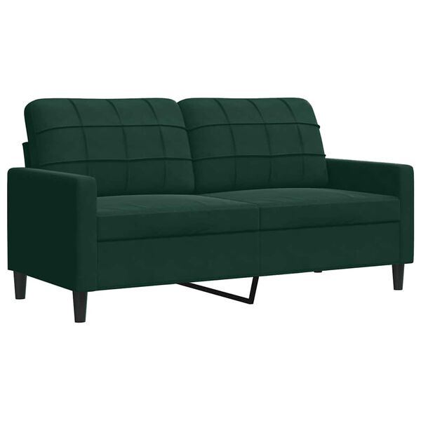 vidaXL Ensemble de canap&eacute;s 2 pcs avec coussins Vert fonc&eacute; Velours