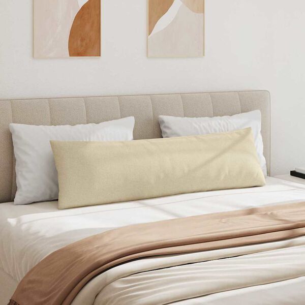 vidaXL Coussins de canap&eacute; 2 pcs Cr&egrave;me 145 x 40 cm tissu