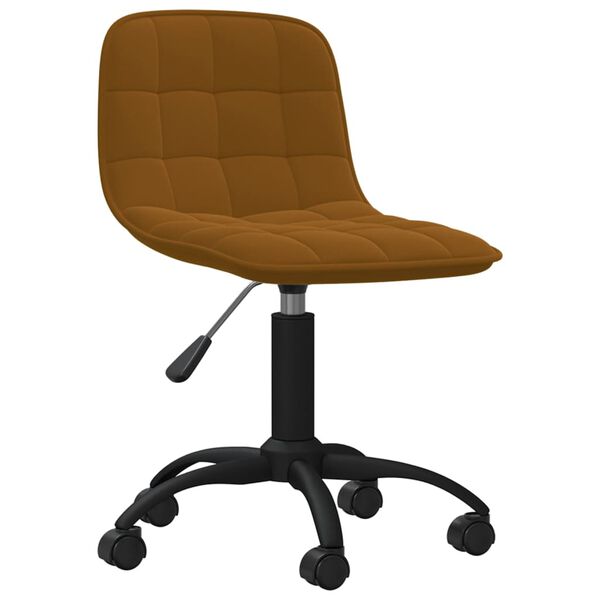 vidaXL Chaise pivotante de salle &agrave; manger Marron Velours