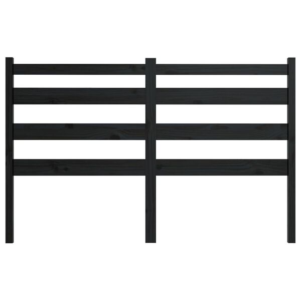 vidaXL T&ecirc;te de lit Noir 166x4x100 cm Bois massif de pin