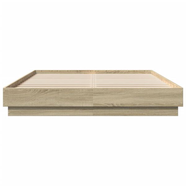 vidaXL Cadre de lit sans matelas ch&ecirc;ne sonoma 140x200 cm