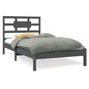 vidaXL Cadre de lit Gris Bois massif 90x190 cm Simple