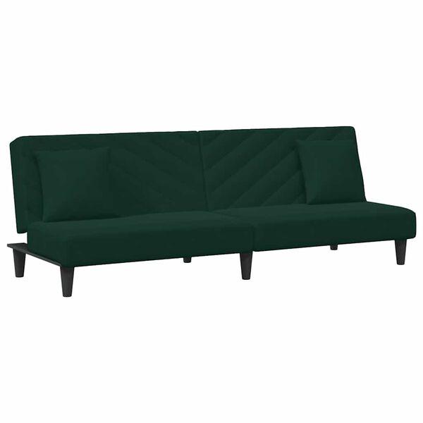 vidaXL Ensemble de canap&eacute;s 2 pcs avec coussins vert fonc&eacute; velours