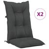 vidaXL Coussins de chaise de jardin &agrave; dossier haut lot de 2 anthracite