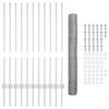 vidaXL Cl&ocirc;ture avec poteau Argent&eacute; 1 x 25 m Acier