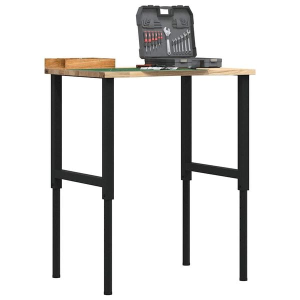 vidaXL &Eacute;tabli 80x60x(71,5-98) cm bois de ch&ecirc;ne massif