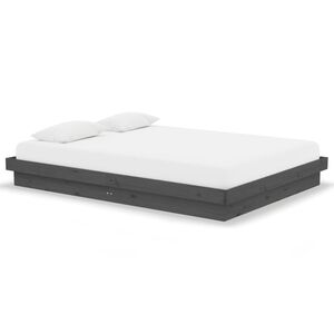 vidaXL Cadre de lit sans matelas gris bois massif