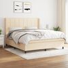 vidaXL Sommier &agrave; lattes de lit avec matelas Cr&egrave;me 180x200 cm Tissu