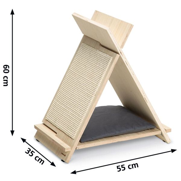 Beeztees Griffoir pour chat Rinty 55x35x60 cm Bois