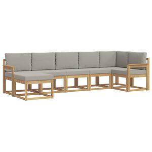 vidaXL Ensemble de canap&eacute;s d'ext&eacute;rieur 7 pc Blanc et gris clair
