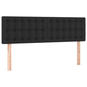 vidaXL T&ecirc;tes de lit Noir 144 x 5 x 78/88 cm Similicuir