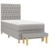 vidaXL Sommier &agrave; lattes de lit avec matelas Gris clair 90x200 cm Tissu