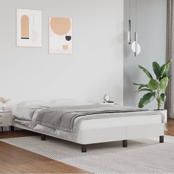 vidaXL Cadre de lit sans matelas blanc 120x190 cm similicuir