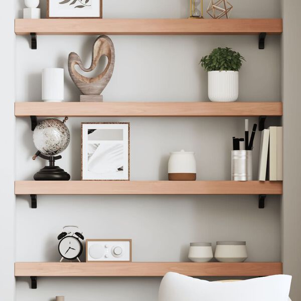 vidaXL &Eacute;tag&egrave;re murale marron clair 80x10x6 cm bois ch&ecirc;ne massif trait&eacute;