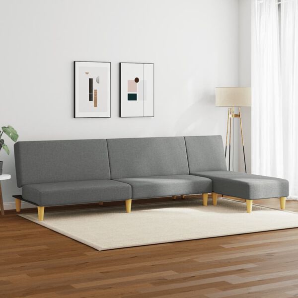 vidaXL Ensemble de canapés 2 pcs gris foncé tissu