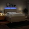 vidaXL Sommier &agrave; lattes de lit avec matelas Cr&egrave;me 180x200 cm Tissu