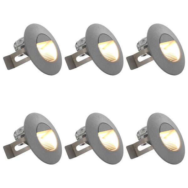 vidaXL Appliques murales LED d'ext&eacute;rieur 6 pcs 2 W Argent&eacute; Rond