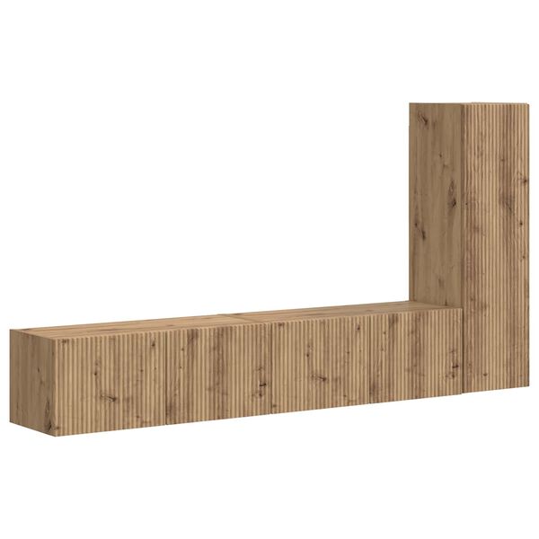 vidaXL Ensemble meuble TV 3 pcs Ch&ecirc;ne artisanal Bois d'ing&eacute;nierie