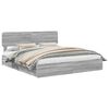 vidaXL Lit de Rangement Sonoma gris 200 x 200 cm Bois d'ing&eacute;nierie