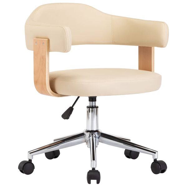 vidaXL Chaises pivotantes &agrave; manger lot de 6 cr&egrave;me similicuir