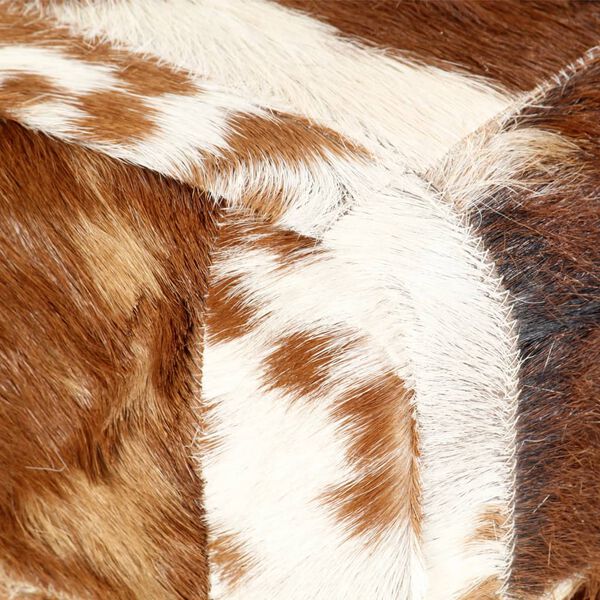 vidaXL Banc 110 cm Marron Patchwork Cuir v&eacute;ritable de ch&egrave;vre